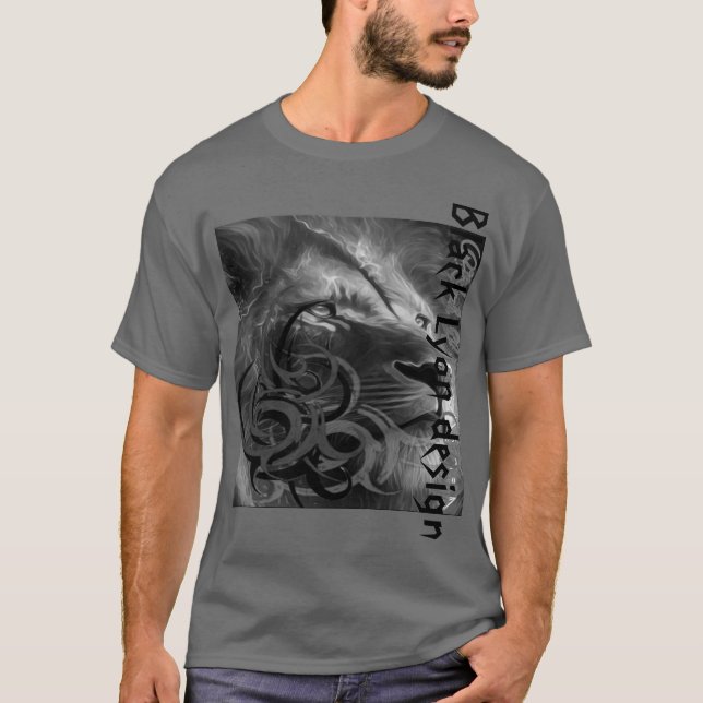 T-shirt Huile de lion Noir Lyon design gr3 (Devant)