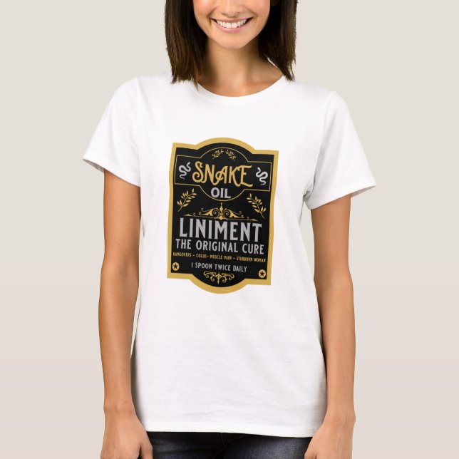 T-shirt Huile de serpent blanc sauvage de Cowboy (Devant)