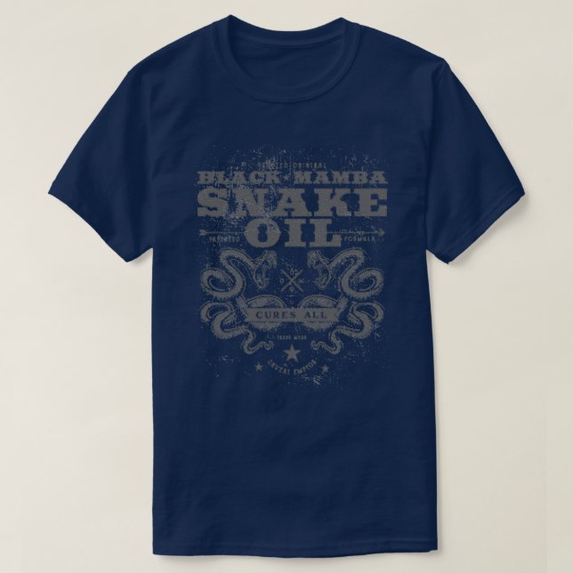 T-shirt Huile de serpent de Mamba noir  (Design devant)