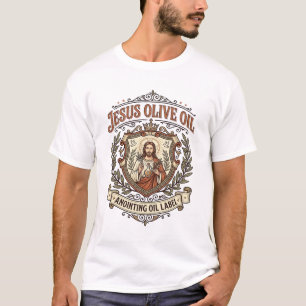 T-shirt Huile d'onction d'olive Jésus Étiquette Huile d'ol