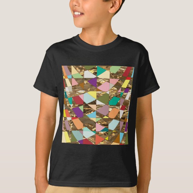 T-shirt Huile d'or couleur Abstraite (Devant)