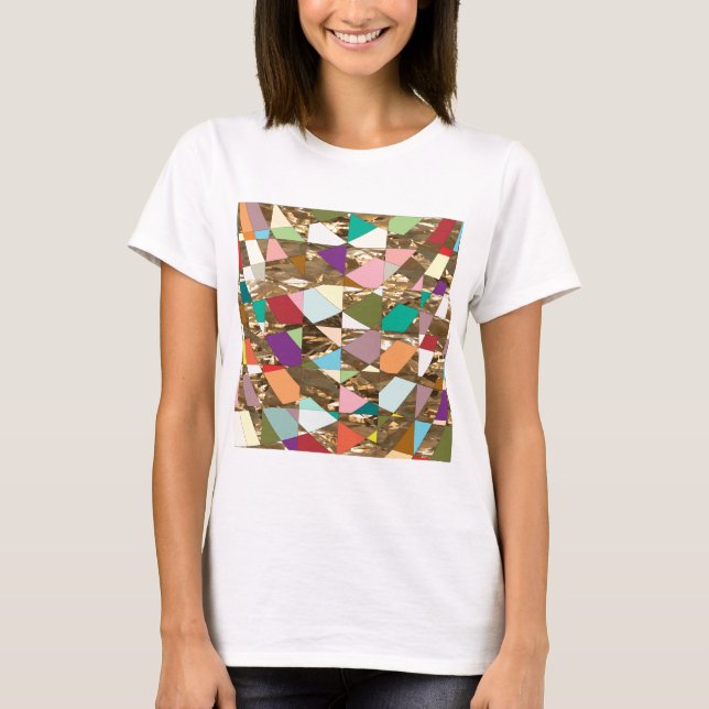 T-shirt Huile d'or couleur Abstraite (Devant)