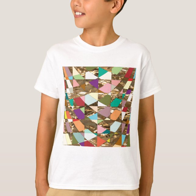 T-shirt Huile d'or couleur Abstraite (Devant)