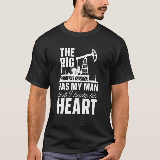 T-shirt Huile foreuse creuse fracking champ d'huile (Devant)