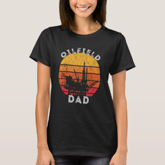T-shirt Huile Mens Rig Retro Sunset Oilfield Papa Travaill
