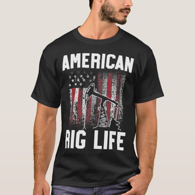 T-shirt Huile ouvrier Rig Life USA American Gas (Devant)