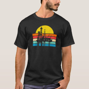 T-shirt Huile Rétro puits Pumpjack Oilfield Worker Huile R