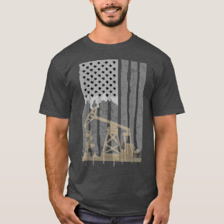 T-shirt Huile Rig American Day USA Drapeau militaire Ouvri
