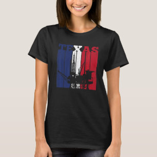 T-shirt Huile Rig Texas Us Drapeau Huilfield Travailleur F