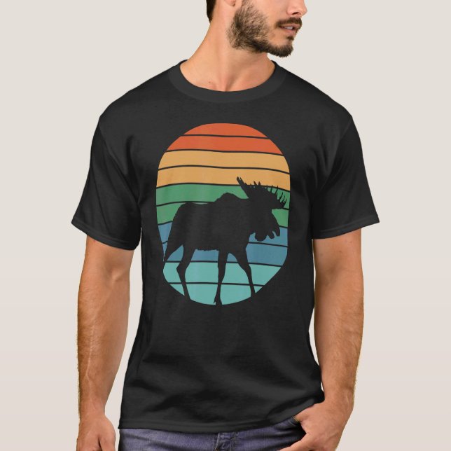 T-shirt Huinting Retro Moose Hunter (Devant)
