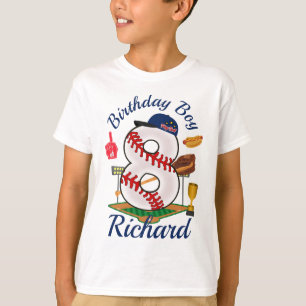 T-shirt Huit Anniversaire Boy Baseball 8ème