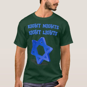 T-shirt Huit Nuit Huit Étoile Lumière De David Hanoukka