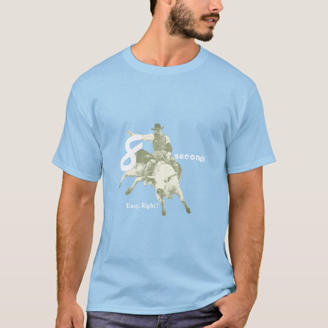 T-shirt Huit secondes, facile, non ? Conception d'équitati (Devant)