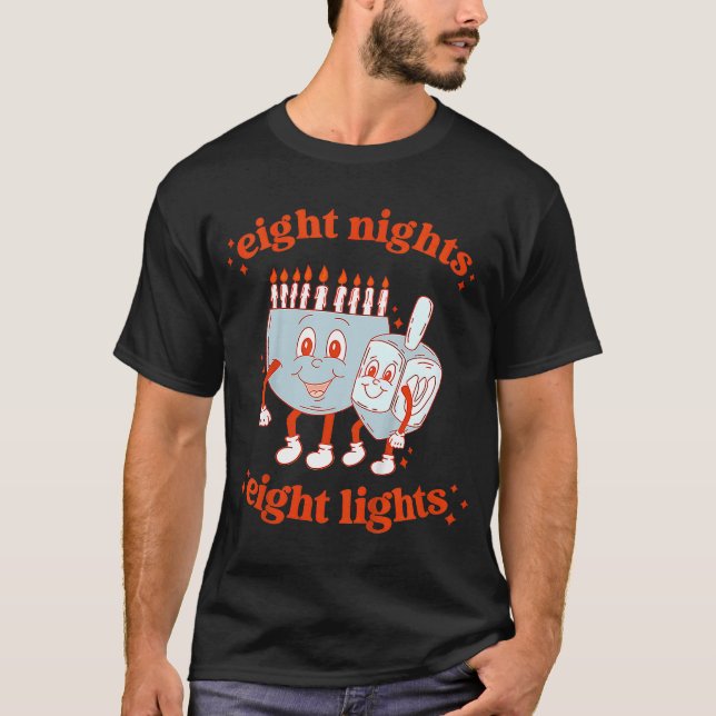 T-shirt Huit Soirées Folles Noël Hannukah Fête juive (Devant)