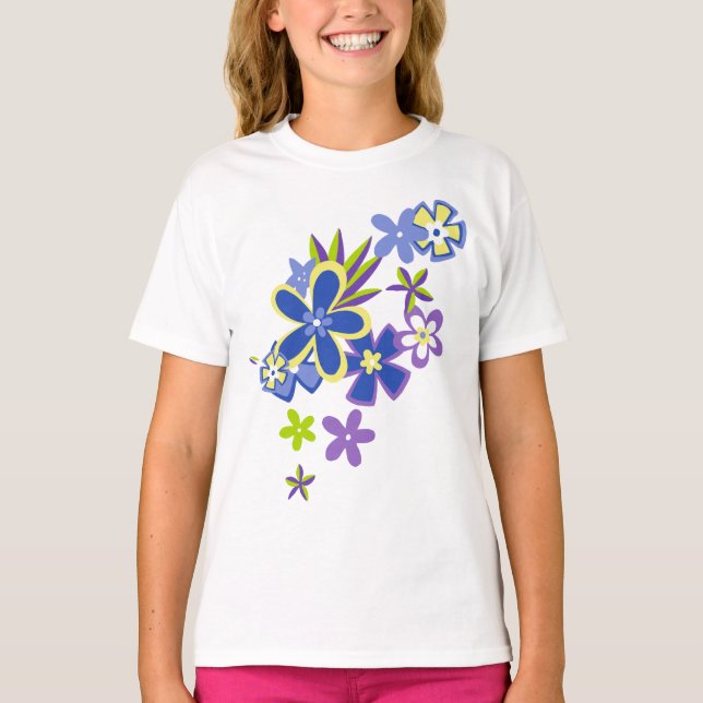 T-shirt Hula Hawaiian Flowers (Devant)