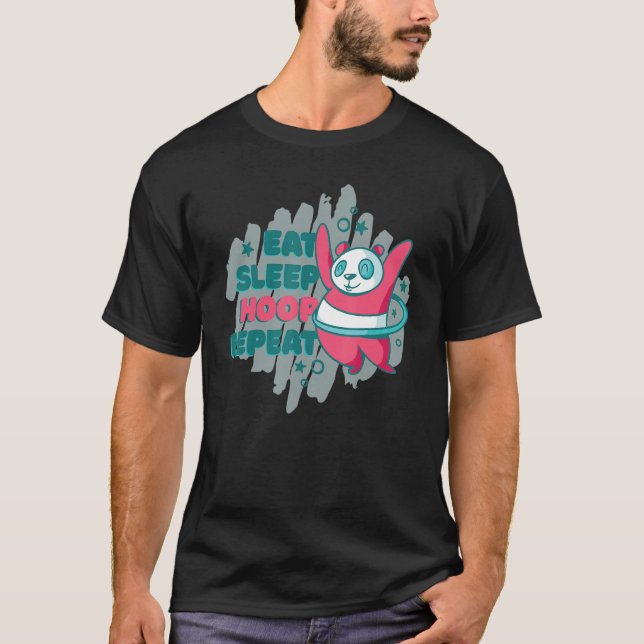 T-shirt Hula Hoop Panda Manger Sleep Répéter Nap Sleeping  (Devant)