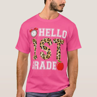 T-shirt Hum 1st Grade Leopard Teacher