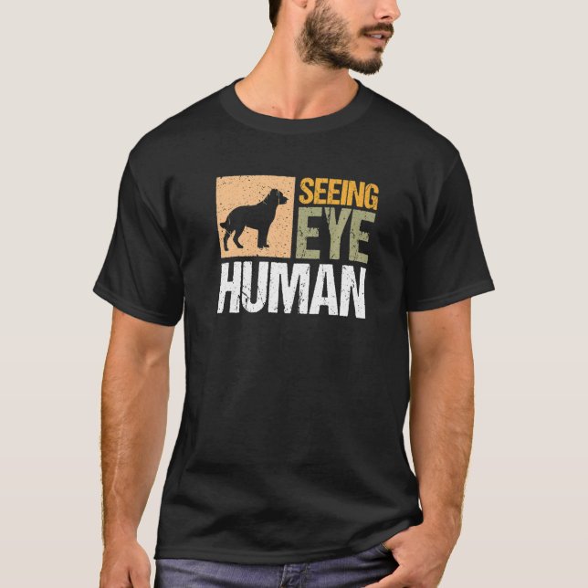 T-shirt Humain Chien Guide Personne Aveugle  2 (Devant)