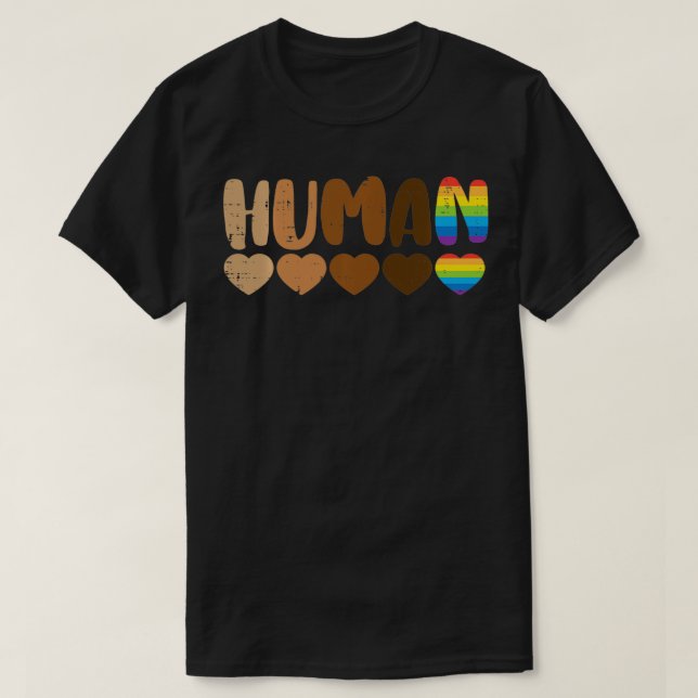 T-shirt Humain Melanin Arc-en-ciel LGBT Black History Prid (Design devant)