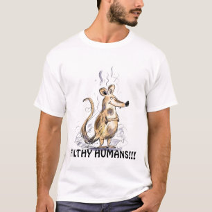 T-SHIRT HUMAINS DÉGOÛTANTS DE BANDE DESSINÉE DRÔLE DE RAT