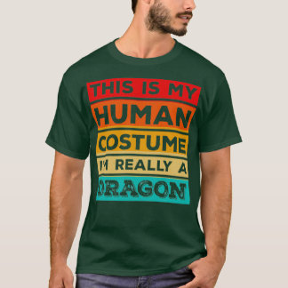 T-shirt Human Costume Dragon Fire Halloween Beast Wings 1