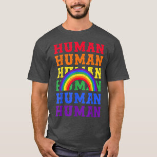 T-shirt HUMAN LGBT Drapeau Gay pride Mois Transgenre Rainb