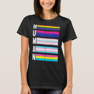 T-shirt Human Lgbt Q Fierté Drapeau Gay Bi Intersexuel Tra