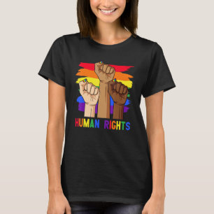 T-shirt Human Rights Power Fist Lgbt Pride Gay Lesbian Tri