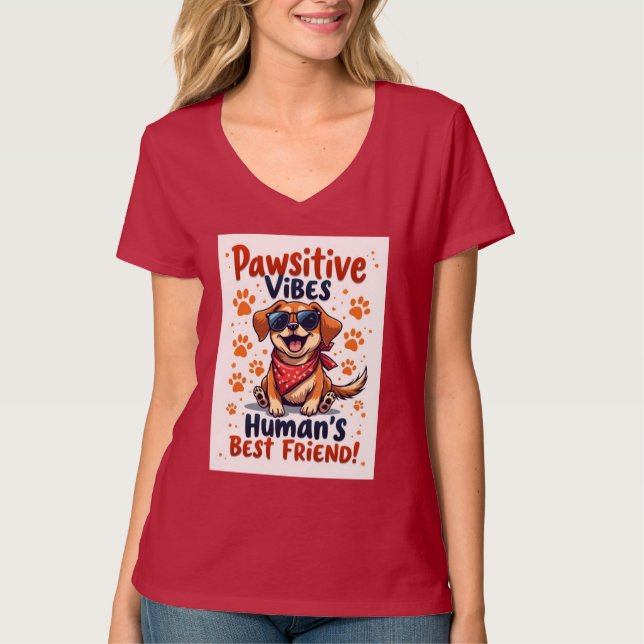 T-shirt Human’s Best Friend Cute Dog (Devant)