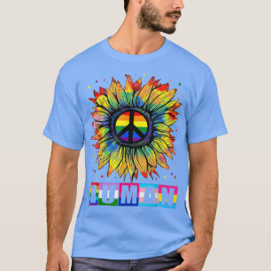T-shirt Human Sunflower Rainbow LGBT Flag Gay Pride Proud 