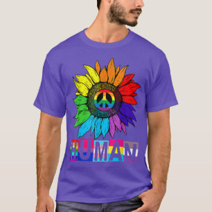 T-shirt Human Sunflower Rainbow LGBT Flag Gay Pride Proud 