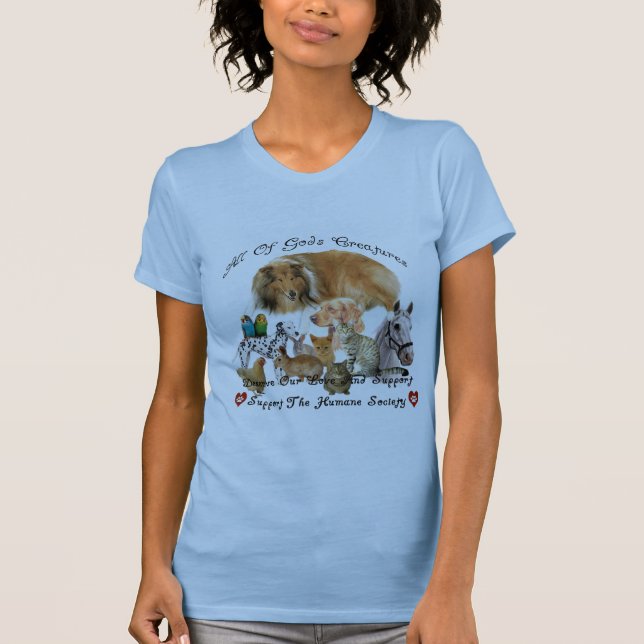 T-shirt Humanitaire société appui animal des créatures de (Devant)