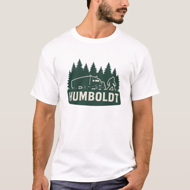 T-shirt Humboldt Bigfoot Semi-Truck & Forest Silhouette (Devant)