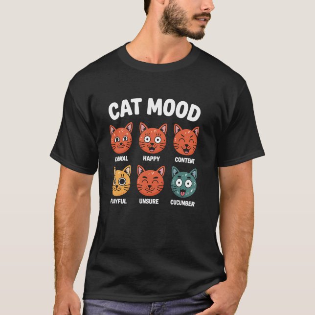 T-shirt Humeur de chat Enjouée Normale Heureuse Contente I (Devant)
