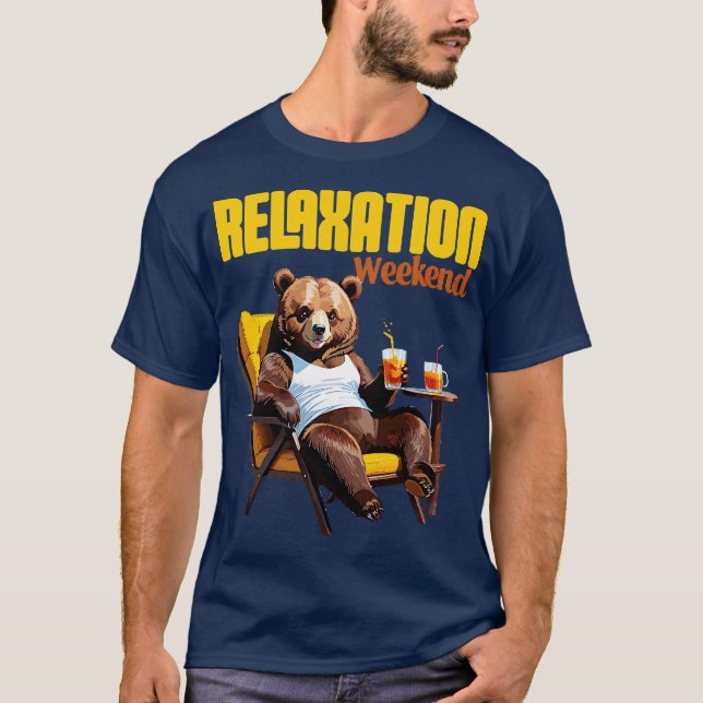 T-shirt humeur de week-end ours détendu (Devant)