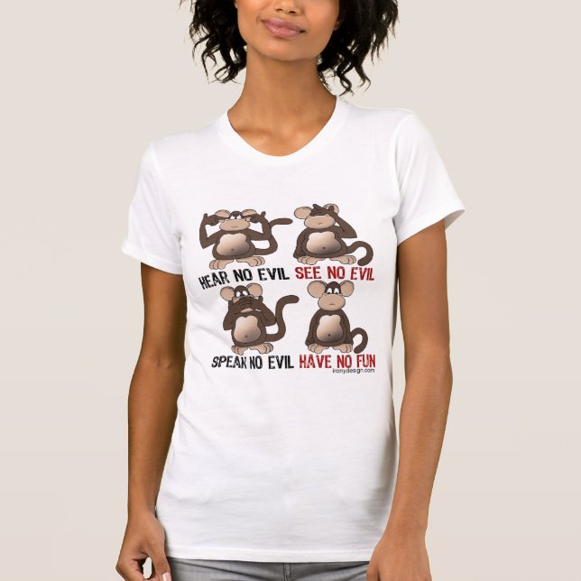 T-shirt Humeur sage de singes (Devant)