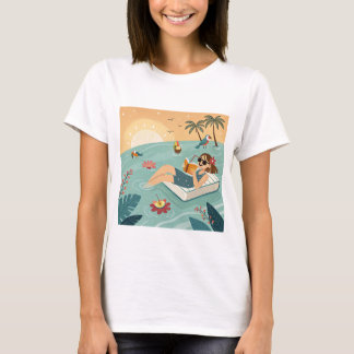 T-shirt Humeur Tropicale de Changement de Page