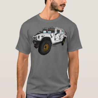 T-shirt Hummer H1 avec roues de méthode
