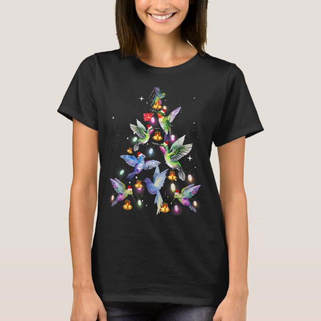 T-shirt Humminbird Christmas Tree Matching Family Group (Devant)