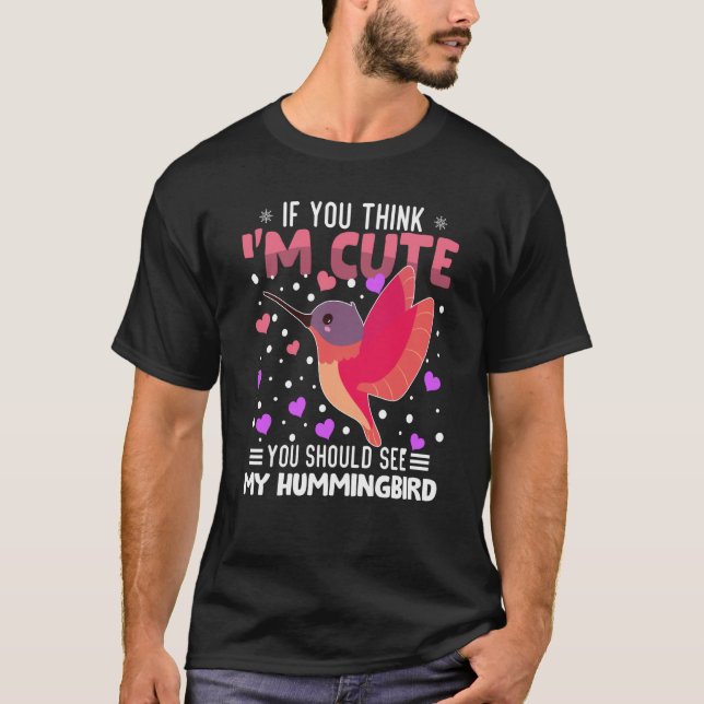 T-shirt Hummingbird Heart Valentine's Day Animal For Women (Devant)