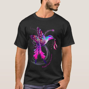 T-shirt Hummingbird Hold Pink Ribbon Cancer de la poitrine