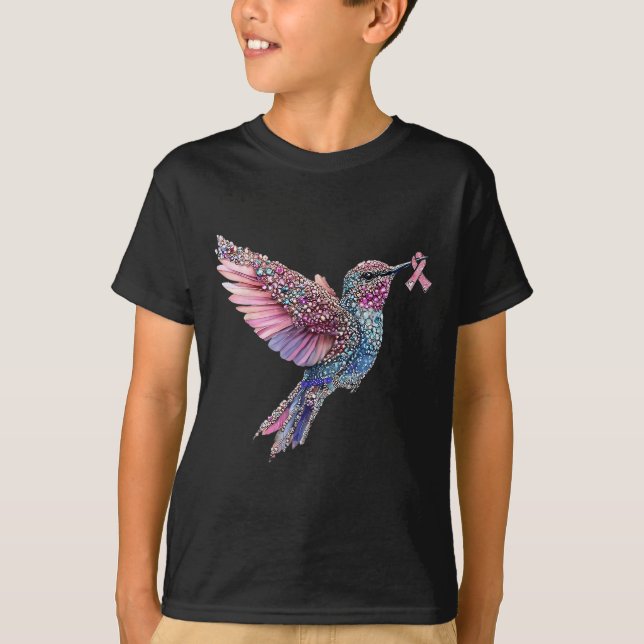 T-shirt Hummingbird Nk Ribbon Sensibilisation au cancer du (Devant)