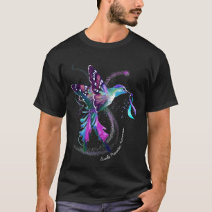 T-shirt Hummingbird Purple Blue Ribbon Prévention du suici