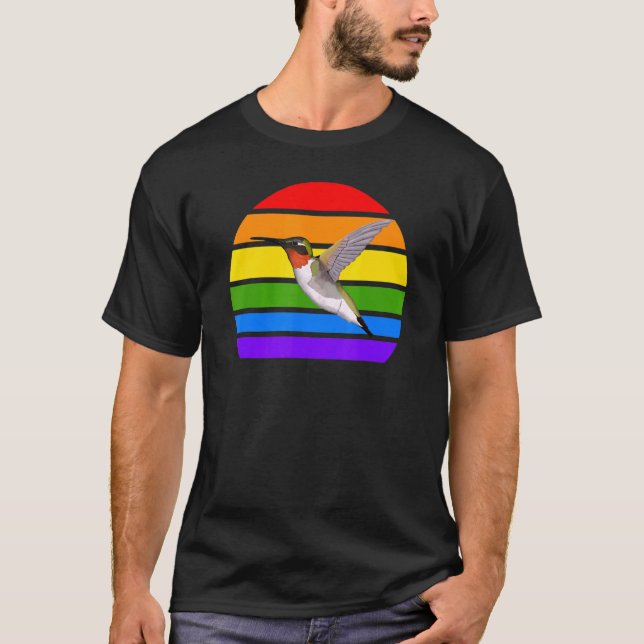 T-shirt Hummingbird Rainbow Birdwatcher Songbird Dive (Devant)