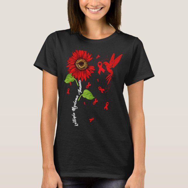 T-shirt Hummingbird & Sunflower Multiple Myeloma Awareness (Devant)