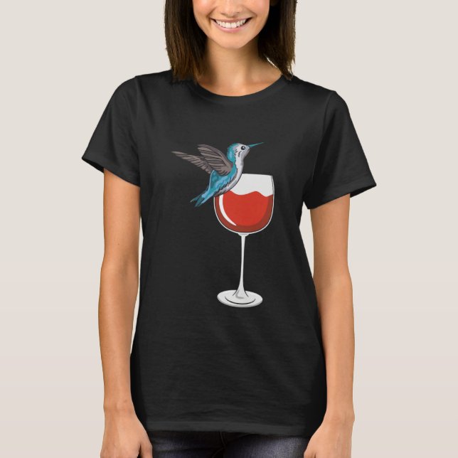 T-shirt Hummingbird Wine Drinking Birdwatching (Devant)
