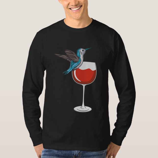 T-shirt Hummingbird Wine Drinking Birdwatching (Devant)
