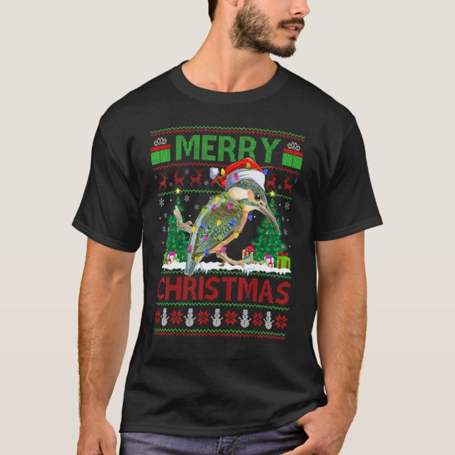 T-shirt Hummingbird   Xmas Tree Ugly Santa Hummingbird Chr (Devant)