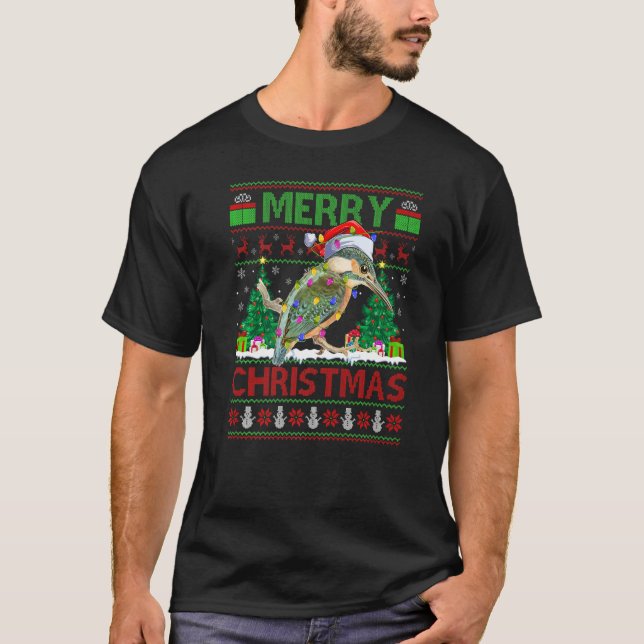 T-shirt Hummingbird  Xmas Tree Ugly Santa Hummingbird Chri (Devant)