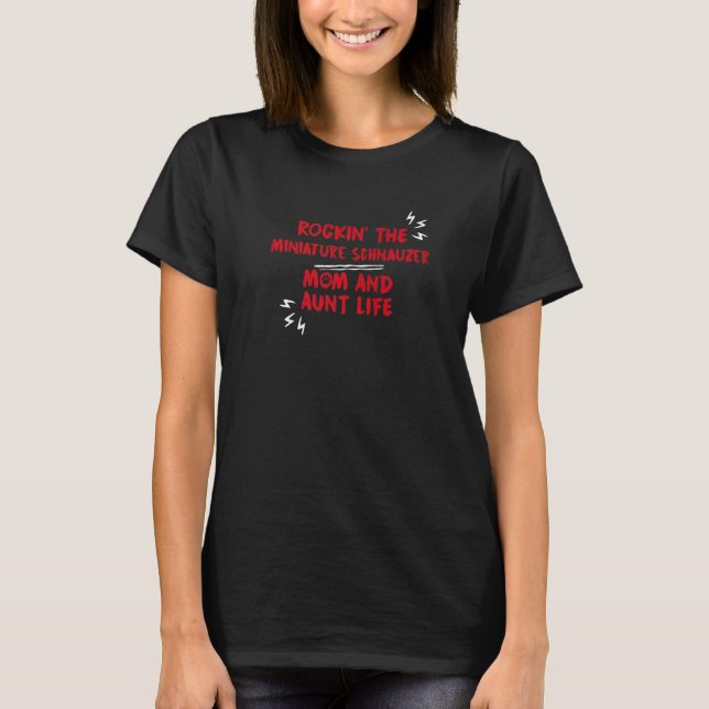 T-shirt Humor Dog  Mini Schnauzer Single Pets (Devant)